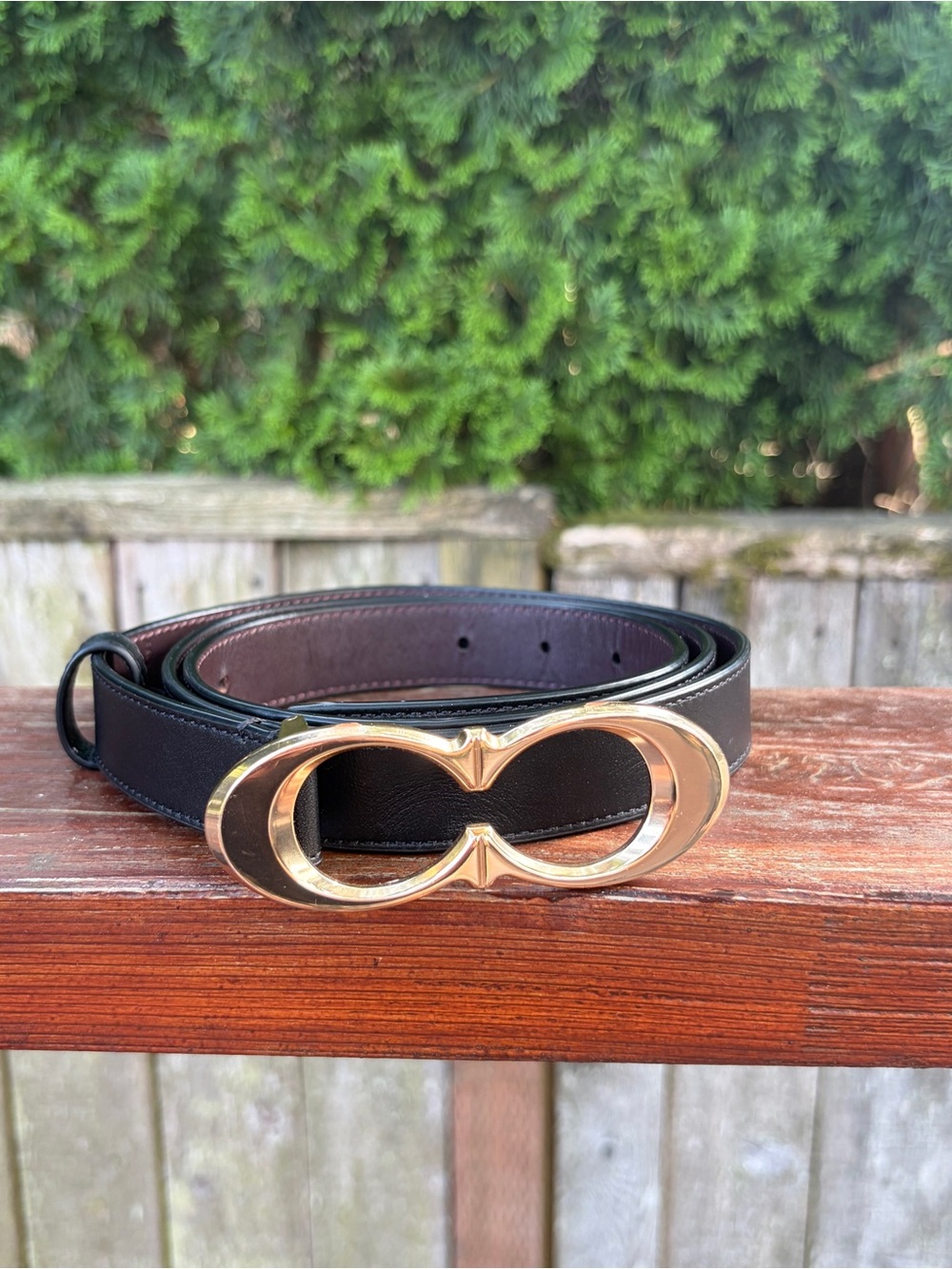 Coach Signature Buckle Belt 25MM Black- Size XL